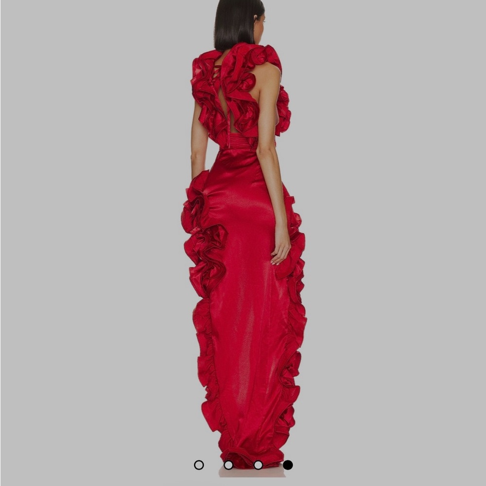Bronx and Banco Ruffled Red Hi-Low Dress - Picture 3 of 3